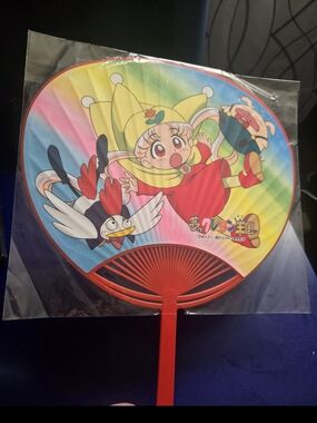 Red Handheld Fan- Anime- Yume no Crayon Oukoku